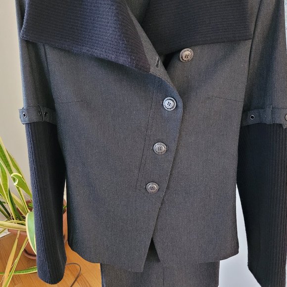 Nicowa Taupe and Black Wide Leg Pant Suit US 6 - Picture 5 of 16